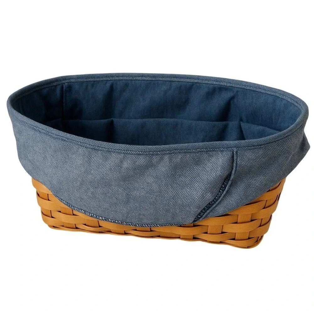 Longaberger Fabric Basket Liner Protector Denim Blue Catalog New Vintage‎ 85-12